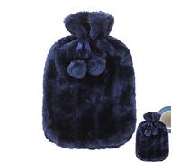 Hot Water Bottle Cover,2 Liter Soft Faux Plush Fur Cute Hot Water Bottle Cover,Hot Water Bottle Cloth Helps Relieve Muscle Aches Menstrual Cramps 6-8 Hours To Keep Warm, Blue