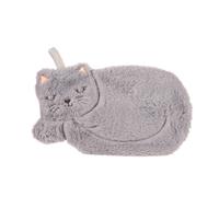 Sass & Belle Grey CURLED UP CAT Novelty 1 Litre Hot Water Bottle & Cover Set