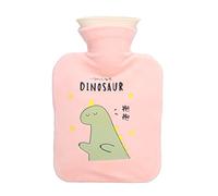 Hot Water Bottle Dinosaur Cartoon Thickened Leak Proof 500ml Warm Hot Water Bag for Muscle Soreness Treatment PVC Material Soft Comfortable Portable (Pink)