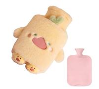 Hot Water Bottle for Feet - 1L Fuzzy Animal Shape Hand Warming Pouch Plush Cover for Cold Nights, Reusable Rubber Bladder for Patientsmplifies Upkeep By Al Elderly Students | for Office Car Sofa