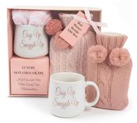 Hot Water Bottle Gift Set | Christmas Gifts for Women Her | Winter Cosy Socks | Hot Chocolate Gift Set with Mug |Girls Ladies Xmas Presents HouseWarming New Home Mum |Small Hot Water Bottle with Cover