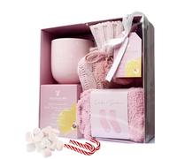 Hot Water Bottle Gift Set - Hot Chocolate Gift Set with Mug, Cosy Gifts, Mini Winter Hot Water Bottle with Cover, Hot Chocolate Sachet, Mini Marshmallows, Mug, Socks, Candy Cane