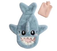 Hot Water Bottle Hand Pocket - Cartoon Shark Shape Warmer Bag, Rubber Heat Thermal Compress | Comfortable Hands Heating Feet,