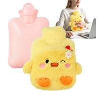 Hot Water Bottle Heat Retaining Hand and Foot Warmer with 600 | With soft plush toy cover for a hot water bottle for women, hands, feet and winter time, small yellow duck