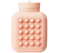 Hot Water Bottle Hot and Cold Compress Water Bottle Bag Small Soft Thermal Heating Travel Warm(Pink)