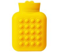 Hot Water Bottle Hot and Cold Compress Water Bottle Bag Small Soft Thermal Heating Travel Warm(Yellow)