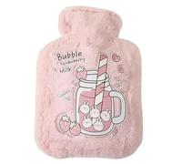 Hot Water Bottle Hot Water Bottle Bag for Girls 500ml Water-Filled Plush Hand Warmer Heat Pack Reusable Heating(500ml Pink)