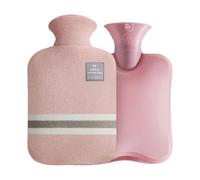 Hot Water Bottle Hot Water Bottle with Knitted Cover Durable 1L/2L Bag for Pain Relief Cold Therapy Hand Feet Warmer(HWB01-1L-Pink)