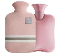 Hot Water Bottle Hot Water Bottle with Knitted Cover Durable 1L/2L Bag for Pain Relief Cold Therapy Hand Feet Warmer(HWB01-2L-Pink)