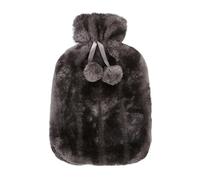 Hot Water Bottle Large 2L Hot Water Bottle Cover Skin Case Fluffy Rubber Faux Fur Warm Winter PVC Hand Bag(Grey)