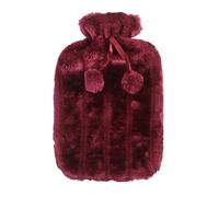 Hot Water Bottle Large 2L Hot Water Bottle Cover Skin Case Fluffy Rubber Faux Fur Warm Winter PVC Hand Bag(Rose red)