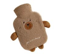 Hot Water Bottle, Leak Proof Warm Pack, 1L Soft Cartoon Bottle for Heating, Rubber Insulated Container, Portable Warmer with Cute Design, Body Relief Use for Back Travel School Camping Kids Women Men