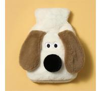 Hot Water Bottle, Puppy Plush Hot Water Bottle, 800ML Cute & Cozy Leak-Resistant Hot Water Bag for Hand Feet Neck & Shoulder Pain Relief, Hot/Cold Dual-Use Portable Warmer for Adults (White)