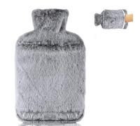 Hot Water Bottle- PVC 2L Hot Water Bag with Hand Pocket Provide Hand Feet Warmth and Pain/Menstrual Cramps Relief- Hot Water Bottles with Cover Perfect for Women, Seniors & Children (Grey)