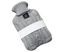 Hot Water Bottle Reusable Heating/Cooling Pack with Knit Cover Pain Relief Hot/Cold Therapy Leak-Proof Design for Seniors and Children(Gray,1000ml)