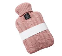 Hot Water Bottle Reusable Heating/Cooling Pack with Knit Cover Pain Relief Hot/Cold Therapy Leak-Proof Design for Seniors and Children(Pink,1000ml)