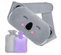 Hot Water Bottle Rubber Warm Water Bottle Belt with Soft Plush Hand Waist Warmer Cover Hot Water Bag for Pain Relief for Neck Back Shoulder Legs (Purple)