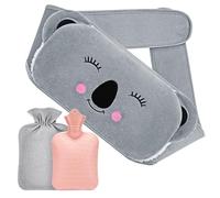 Hot Water Bottle Rubber Warm Water Bottle Belt with Soft Plush Hand Waist Warmer Cover Hot Water Bag for Pain Relief for Neck Back Shoulder Legs (Pink)