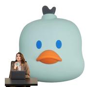Hot Water Bottle - Silicone Duck-Shaped 17.5cm Reusable Hand Warmer, Soft Knitted Pouch, Microwave Safe | Cartoon Hot Water Bag for Hands Feet Neck Shoulder Cold Weather Use