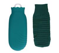Hot Water Bottle Silicone Plush Cover Explosion Proof Leakproof 550ml for Relief Menstrual Cramps Cold Compress Pink Blue (Green)