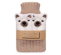 Hot Water Bottle & Socks Set HH0414 Brown/Cream