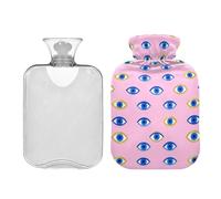 Hot Water Bottle Soft Cover Durables PVC Inner Heat Keep M Evil Eye | For Home Bedroom Travel, Thoughtful Gift For Halloween And Christmas,1L/2L Sizes