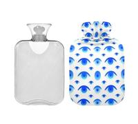 Hot Water Bottle Soft Cover Durables PVC Inner Heat Keep S Blue Evil | For Home Bedroom Travel, Thoughtful Gift For Halloween And Christmas,1L/2L Sizes