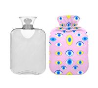 Hot Water Bottle Soft Cover Durables PVC Inner Heat Keep S Evil Eye | For Home Bedroom Travel, Thoughtful Gift For Halloween And Christmas,1L/2L Sizes