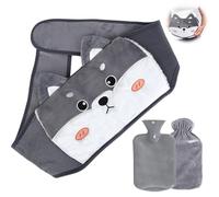 Hot Water Bottle with Belt, Hot Water Bottle with Wailt Cover Rubber Cute Animal Wrap Around Warm Water Bottle Belt Hot Water Bottle with Cover for Neck and Shoulder, Back, Legs,Waist Warm 1000ml