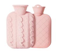 Hot Water Bottle with Cover,1 Litre Classic Rubber Hot Water Bag Long Heat Retention Hot Bag for Cramps Back Pain Neck Pain Hand Feet Warmer, Women Kids Thoughtful Birthday Gifts,Christmas Gifts Pink