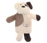 Hot Water Bottle with Cover 1 Litre - Fluffy Faux Fur Fleece Cover Durable Winter Warm - Natural Rubber- Adults and Kids Cute Animal Fleece Novelty Plush Hot Water Bag Cosy Gifts (Puppy)