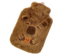 Hot Water Bottle with Cover 1000ml/35oz Large Insulated Warm Hot Water Bag with Cute Capybara Pouch for Pain Relief Winter Warm Large Bottle, Pouch, Ho
