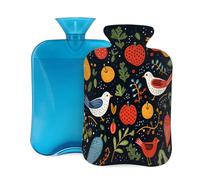 Hot Water Bottle with Cover 2L, Apple Spotted Bird Hot Water Bottles for Adults Warmer/Pain Relief