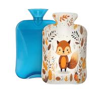 Hot Water Bottle with Cover 2L, Autumn Squirrel Hot Water Bottles for Adults Warmer/Pain Relief