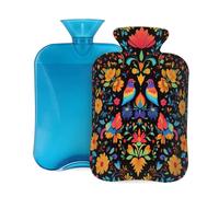 Hot Water Bottle with Cover 2L, Colorful Bird Totem Print Hot Water Bottles for Adults Warmer/Pain Relief