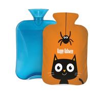 Hot Water Bottle with Cover 2L, Cute Cat Spider Halloween Hot Water Bottles for Adults Warmer/Pain Relief