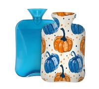 Hot Water Bottle with Cover 2L, Cute Dot Pumpkin Hot Water Bottles for Adults Warmer/Pain Relief
