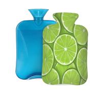 Hot Water Bottle with Cover 2L, Fresh Fruit Lime Hot Water Bottles for Adults Warmer/Pain Relief