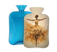 Hot Water Bottle with Cover 2L, Geometric Skirt Dancing Girl Hot Water Bottles for Adults Warmer/Pain Relief