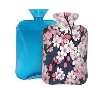 Hot Water Bottle with Cover 2L, Japanese Cherry Blossom Flower Hot Water Bottles for Adults Warmer/Pain Relief