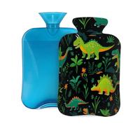 Hot Water Bottle with Cover 2L, Jungle Cartoon Dinosaur Hot Water Bottles for Adults Warmer/Pain Relief