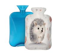 Hot Water Bottle with Cover 2L, Love Balloon Cartoon Hedgehog Hot Water Bottles for Adults Warmer/Pain Relief