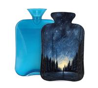 Hot Water Bottle with Cover 2L, Meteor Shower Hot Water Bottles for Adults Warmer/Pain Relief