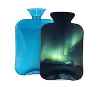 Hot Water Bottle with Cover 2L, Mountain Aurora Print Hot Water Bottles for Adults Warmer/Pain Relief