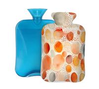 Hot Water Bottle with Cover 2L, Orange Dot Hot Water Bottles for Adults Warmer/Pain Relief