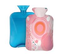 Hot Water Bottle with Cover 2L, Pink Blending Watercolor Spots Hot Water Bottles for Adults Warmer/Pain Relief