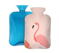 Hot Water Bottle with Cover 2L, Pink Flamingo Hot Water Bottles for Adults Warmer/Pain Relief
