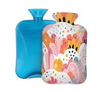 Hot Water Bottle with Cover 2L, Pink Flower Clusters Hot Water Bottles for Adults Warmer/Pain Relief