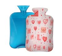 Hot Water Bottle with Cover 2L, Pink Love Envelope Hot Water Bottles for Adults Warmer/Pain Relief