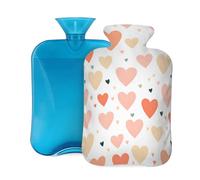 Hot Water Bottle with Cover 2L, Pink Love Heart Hot Water Bottles for Adults Warmer/Pain Relief